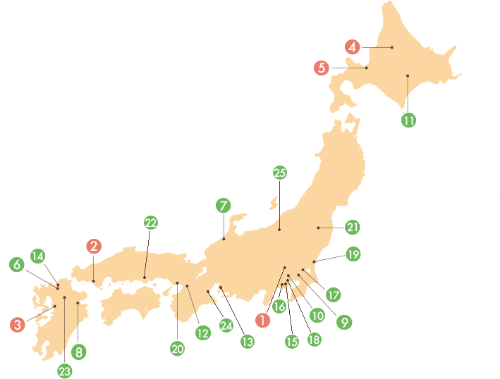 施設配置日本地図