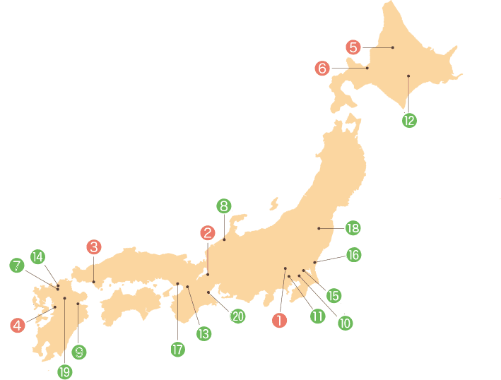 施設配置日本地図